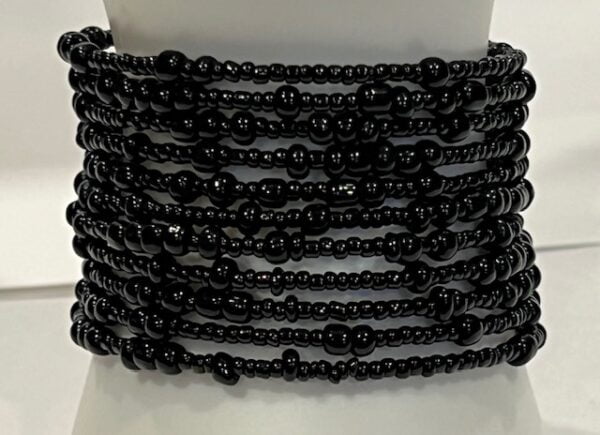 Adjustable black beaded bracelet