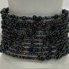 Adjustable rainbow black beaded bracelet