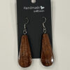Drop Shaped Reclaimed Wood Earrings - Dark Wood