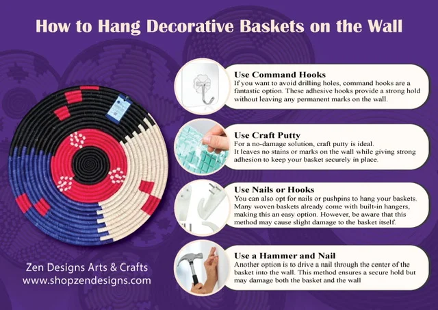 How to hang wall baskets decor