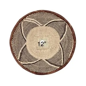 Tonga Basket with Flower Pattern Design - 12 Inches