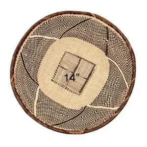 Tonga Basket with Triangular Pattern Design - 14 Inches