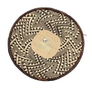 Tonga Basket with Zigzag Pattern Design - 13 Inches