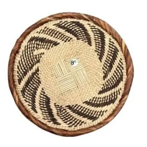Tonga Basket with Circular Abstract Pattern Design - 8 Inches