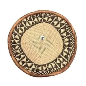 Tonga Basket with Triangular Pattern Design - 8 Inches