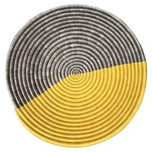 Grey, Mustard Yellow - 12" (12 Inch Diameter)