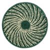 Green and Natural Raffia Bowl with Swirl Design - 12 Inches