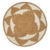 Tan & Natural Sisal Basket Bowl with a Flower Design  - 12 Inches