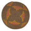 Tan & Orange Sisal Basket Bowl with a Flower Design - 12 Inches