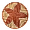 Teja & Tan 12 inch Sisal Basket Bowl with 5 Petal  Flower Design - 12 Inches