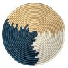 Blue, Tan ans Natural Sisal basket Bowl with Abstract Design - 12 Inches