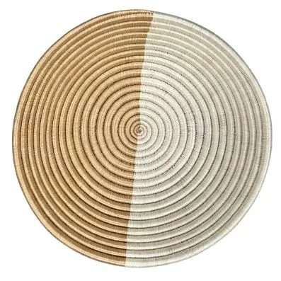 Tan and Natural Sisal basket Bowl - 12 Inches Diameter