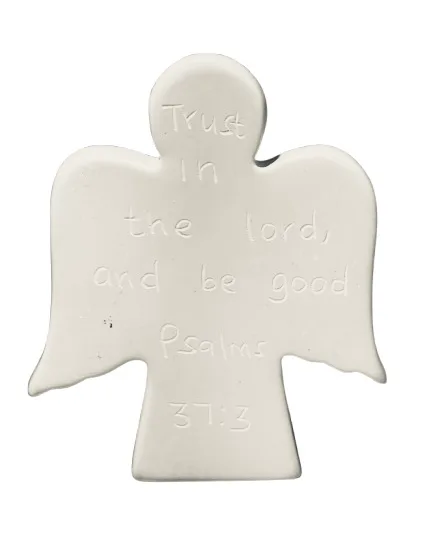 Flat Angel Natural Kisii Soapstone Nativity - Psalms 37:3