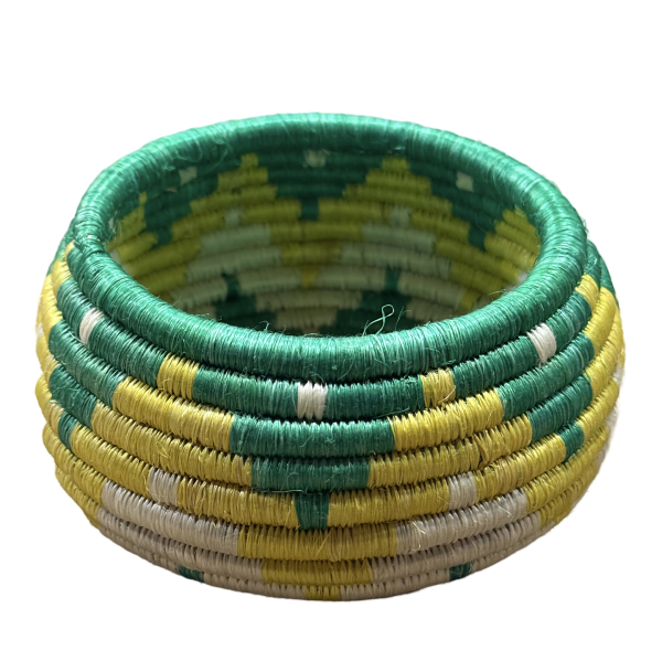 Handwoven Sisal Trinkets in Green & Yellow - Image 2