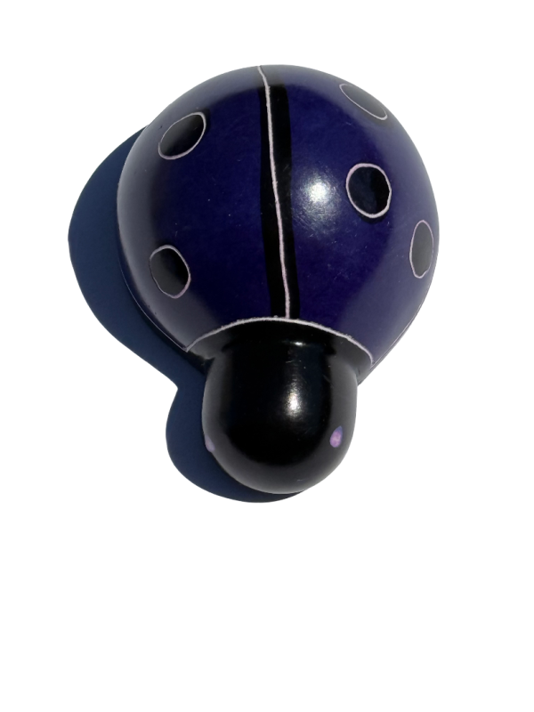 Soapstone Ladybug Figurine Sculpture (Royal Indigo) - Image 2