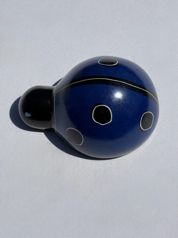 Soapstone Ladybug Figurine Sculpture (Royal Indigo) - Image 4