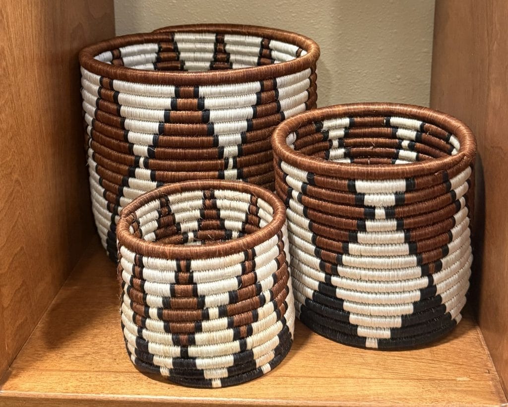 African basket planter organizer