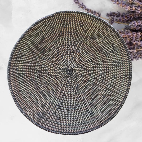 Handwoven Colorful Boho Senegalese Basket Bowls with Plain Designs, Various Minimalist Colors - Image 2