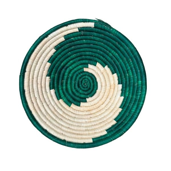 Green swirl Raffia Bowl - 12" - Image 2