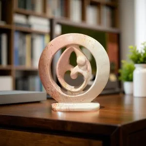 Lovers Embrace Soapstone Sculpture, 10, 8 and 6 Inches tall