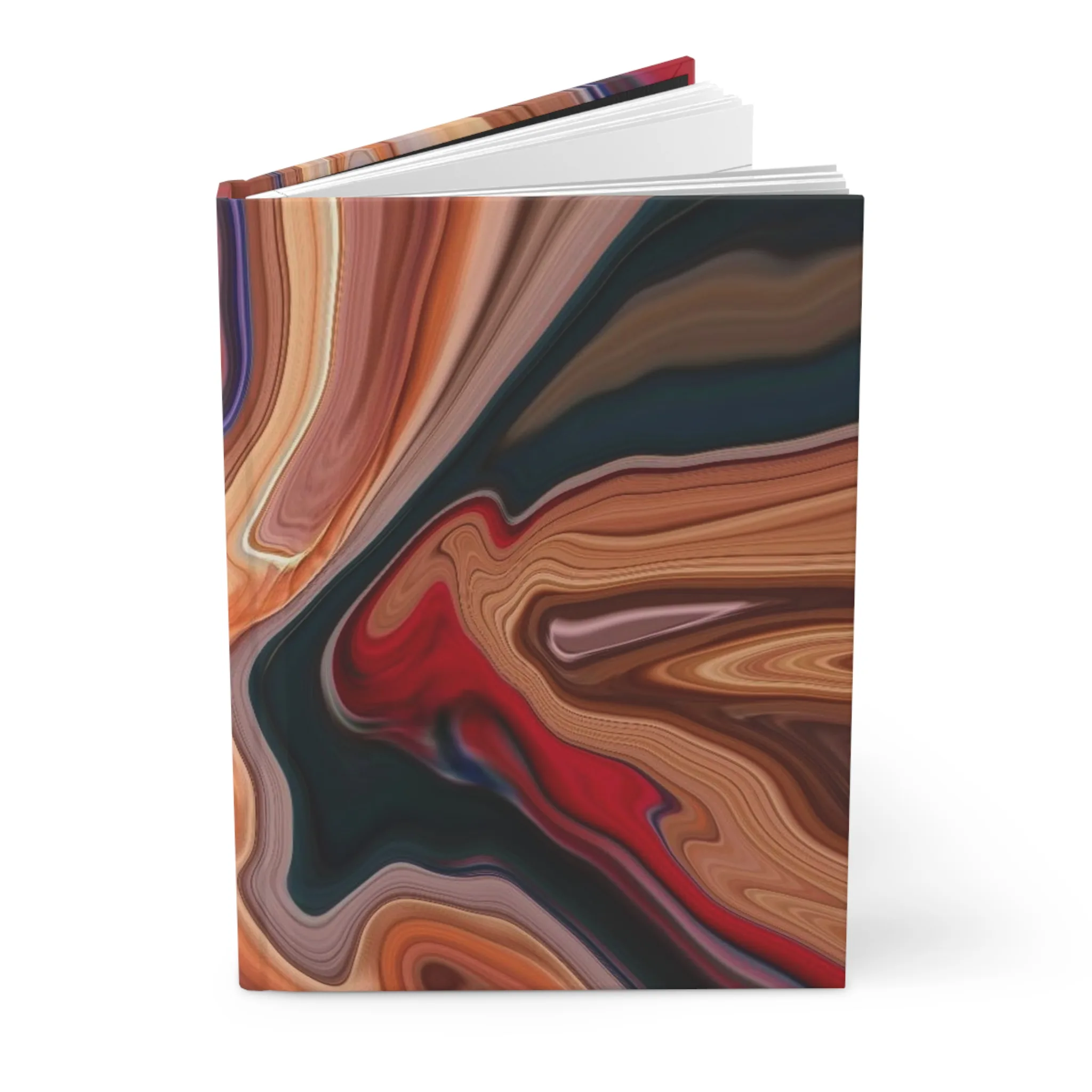 Ruled Hardcover Journal with Matte Red, Black, Desert Acrylic Cover, Fountain Pen Friendly, Gift for Writers, Note Taking or Travel Notebook - Image 2