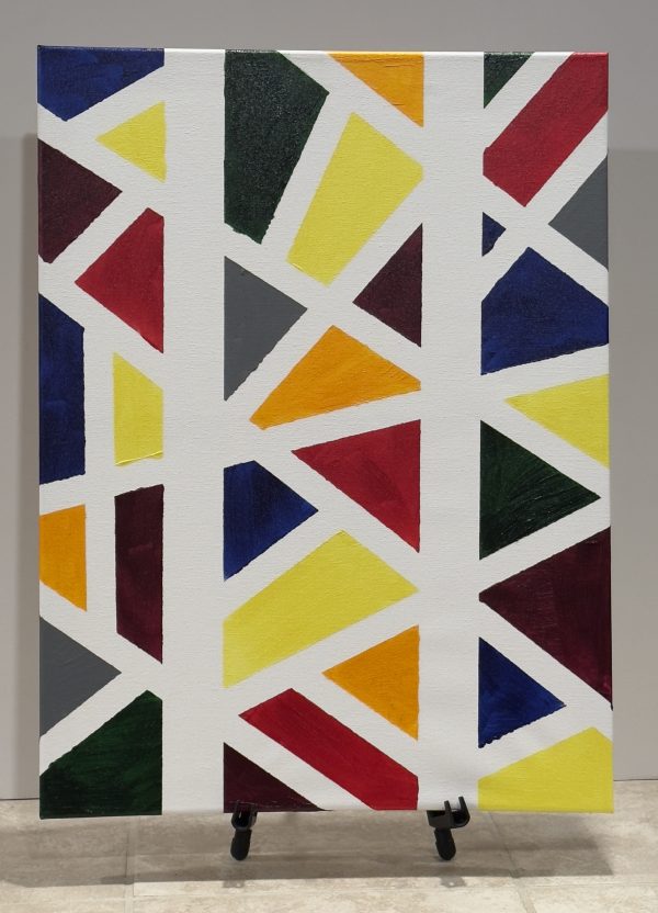 Bold Geometry Abstract Acrylic Painting in various patterns and colors, Ready to Hang on Wall - Image 5