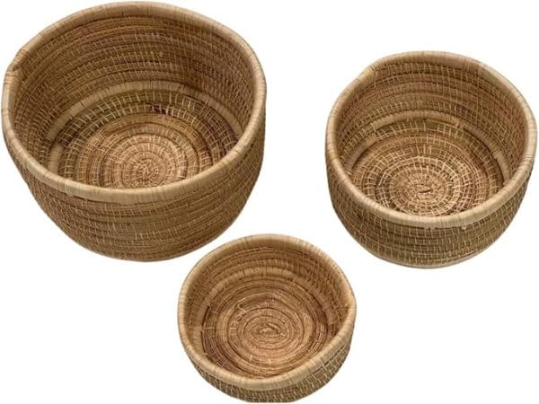 Tan Raffia Nesting Basket Set - Image 4