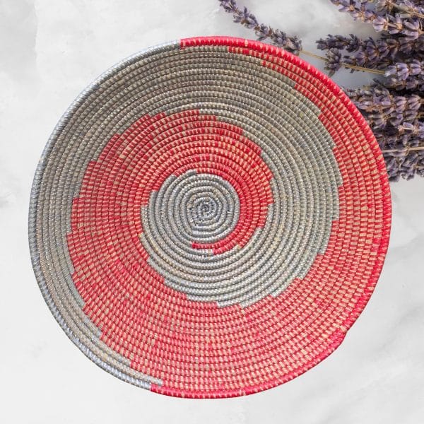 Handwoven Colorful Boho Extra-large Senegalese Basket Bowls with Swirl Designs, various colors and Sizes - Image 8