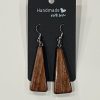 Trapezoid Shaped Reclaimed Wood Earrings - Dark Wood