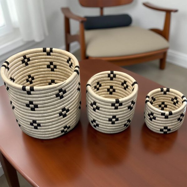 Handwoven African Planter Baskets Set of 3 Handmade Sisal basket Vase for Indoor Home decor Storage - Image 6