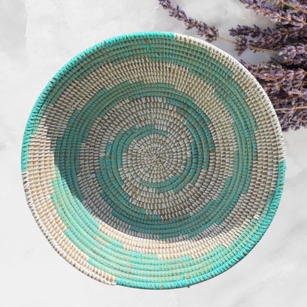 Handwoven Colorful Boho Senegalese Basket Bowls with Plain Designs, Various Minimalist Colors - Image 4