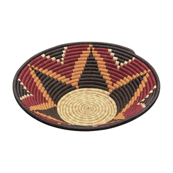 Maroon, Black, Orange and Natural Toro basket Bowl - 12 Inches - Image 2