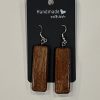 Rectangular Shaped Reclaimed Wood Earrings - Dark Wood