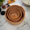 Orange Raffia Nesting Basket Set