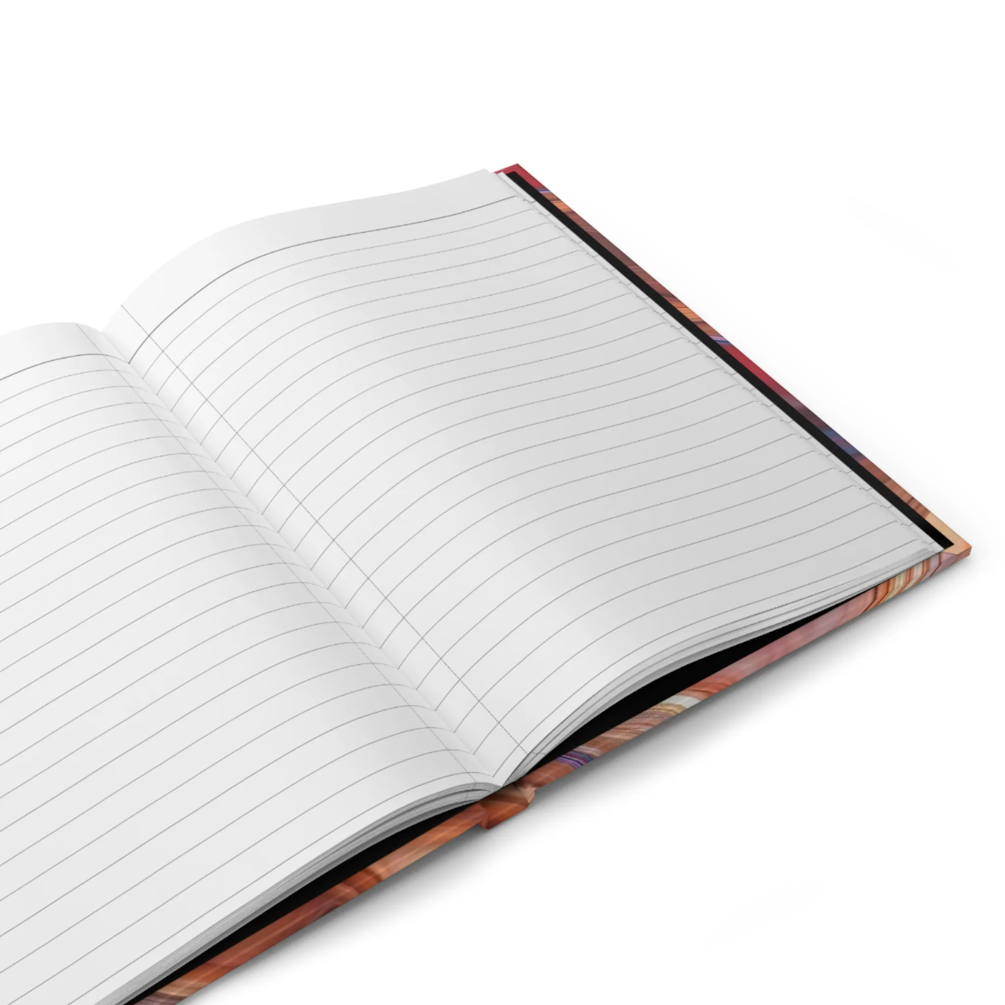 Ruled Hardcover Journal with Matte Red, Black, Desert Acrylic Cover, Fountain Pen Friendly, Gift for Writers, Note Taking or Travel Notebook - Image 3