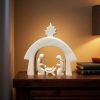 Natural Kisii Soapstone Nativity - Holy Family & Arch