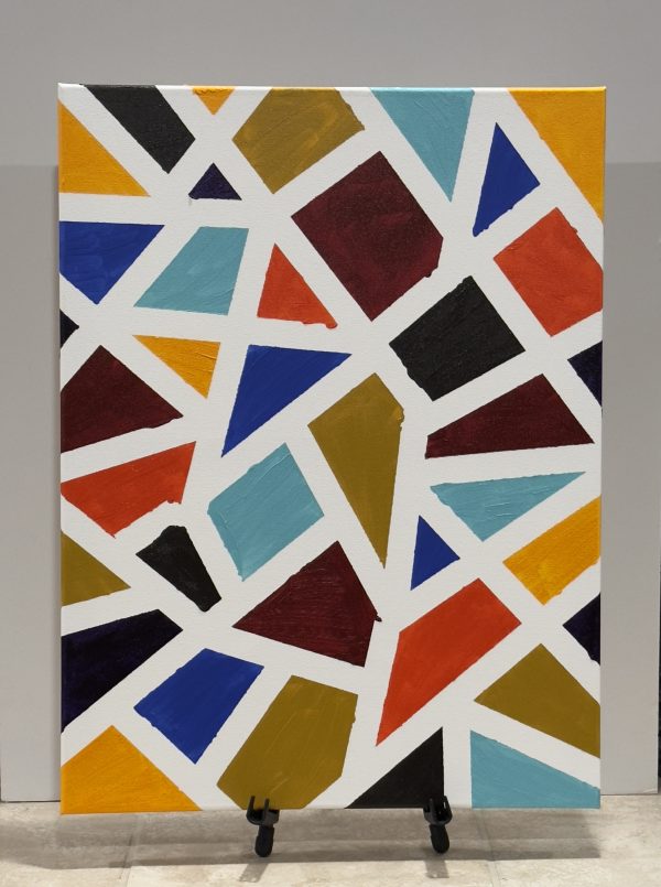Bold Geometry Abstract Acrylic Painting in various patterns and colors, Ready to Hang on Wall - Image 4