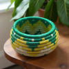 Handwoven Sisal Trinkets in Green & Yellow