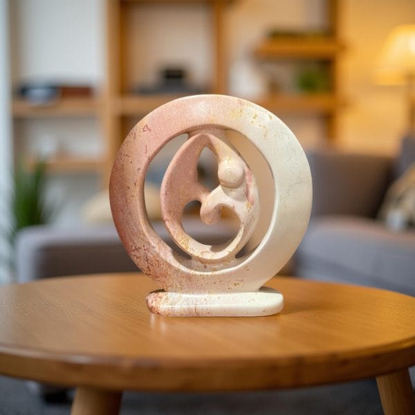 Elegant Kisii Soapstone Sculpture - Lovers Embrace - Image 4
