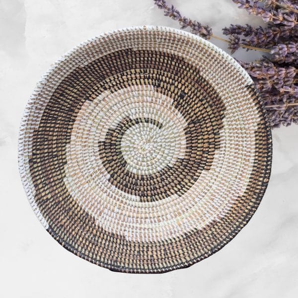Handwoven Colorful Boho Extra-large Senegalese Basket Bowls with Swirl Designs, various colors and Sizes - Image 10