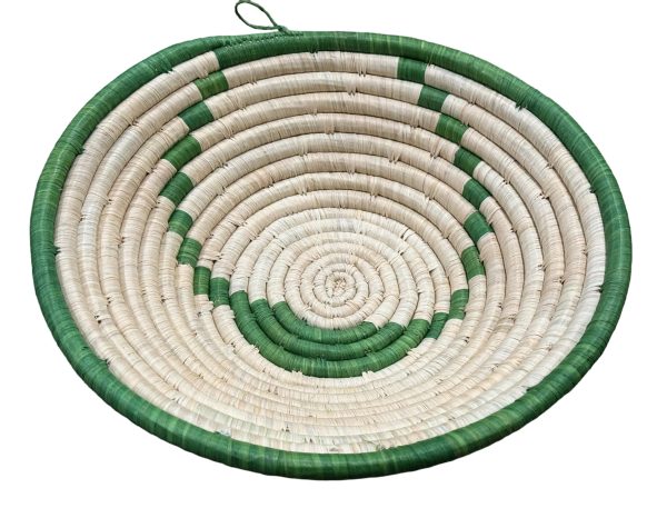Natural, Green Raffia Bowl -12" - Image 2
