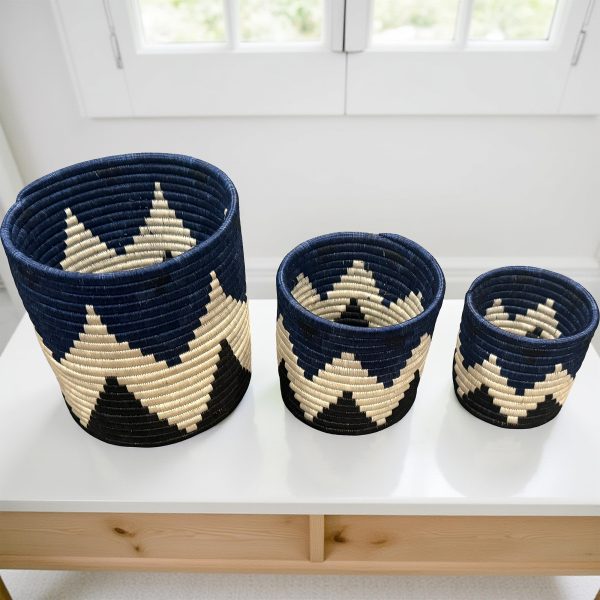 Handwoven African Planter Baskets Set of 3 Handmade Sisal basket Vase for Indoor Home decor Storage - Image 3