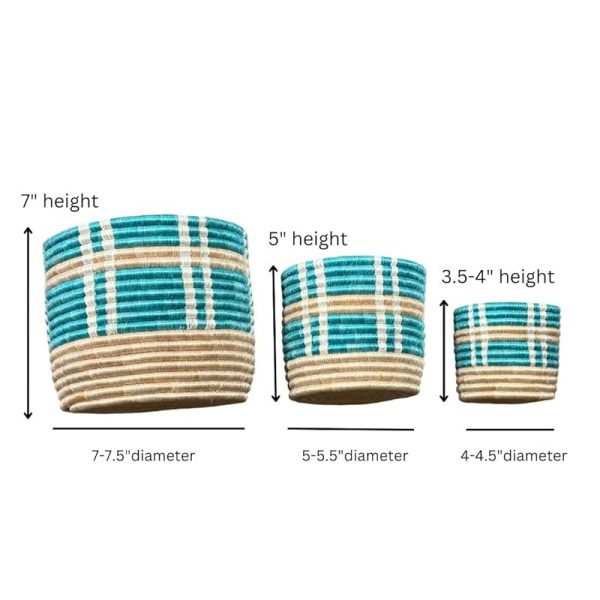Handwoven African Planter Baskets Set of 3 Handmade Sisal basket Vase for Indoor Home decor Storage - Image 8