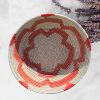Handwoven Colorful Boho Senegalese Basket Bowls with Abstract Floral Designs - Various Colors