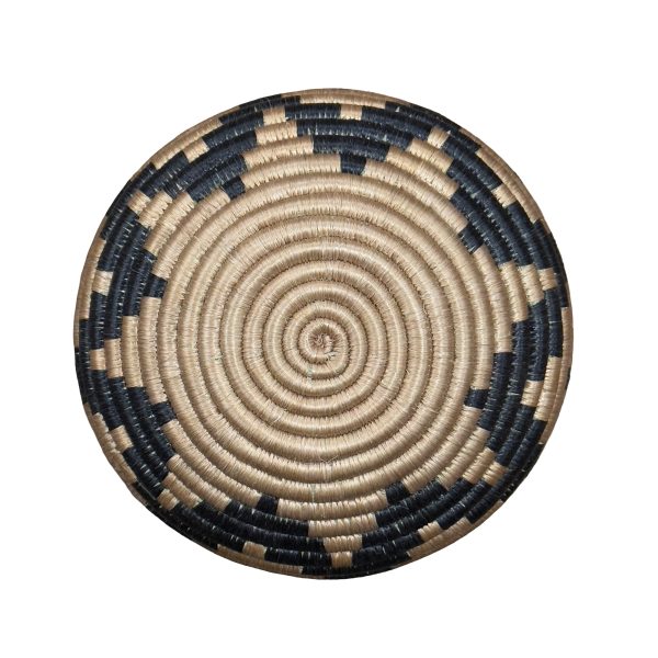 Handmade Sisal Basket Vase in Tan,Black with Wavy Design - Image 7