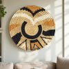 Handwoven Raffia Wall Plate Basket Biege, Orange: Unique Basket for Wall or Living room Centerpiece