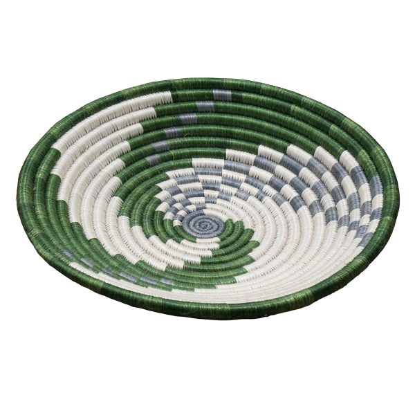 Handwoven Sisal Basket in Green and Natural with Swirl Design - Various Colors - Image 4