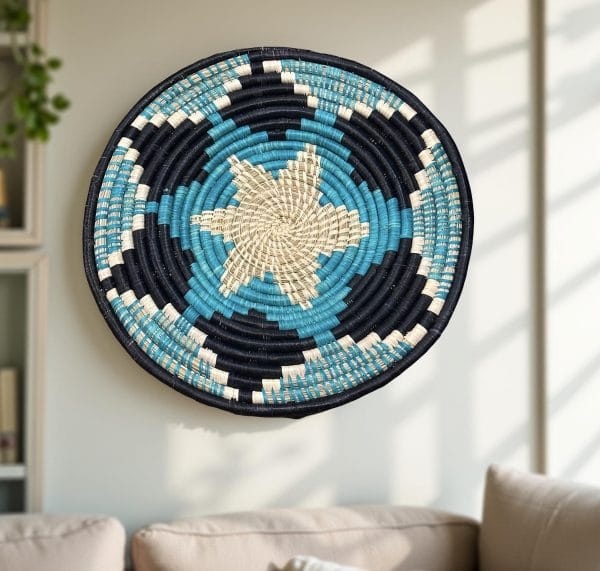 Blue, Black Plate Mat - 3 sizes