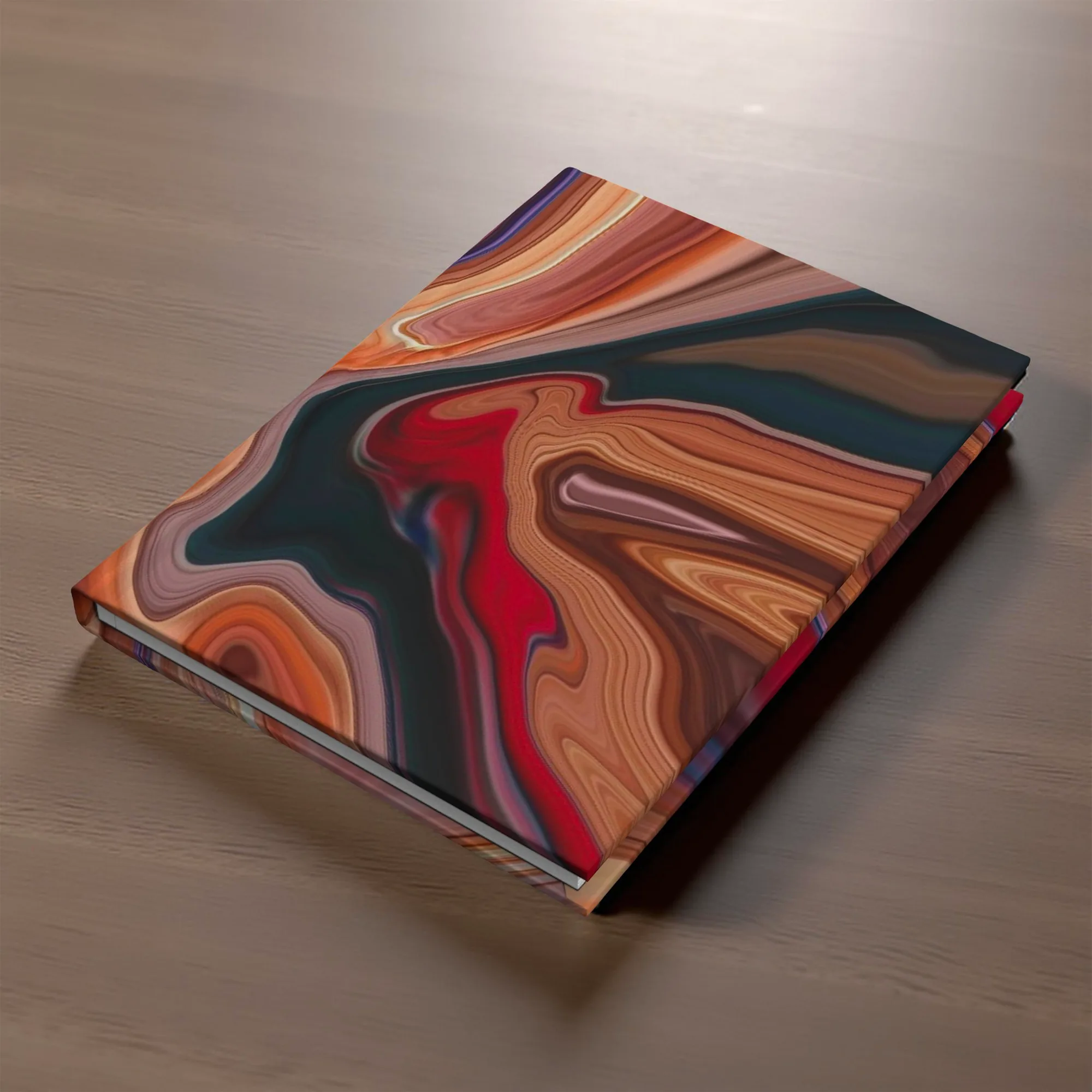 Ruled Hardcover Journal with Matte Red, Black, Desert Acrylic Cover, Fountain Pen Friendly, Gift for Writers, Note Taking or Travel Notebook - Image 9