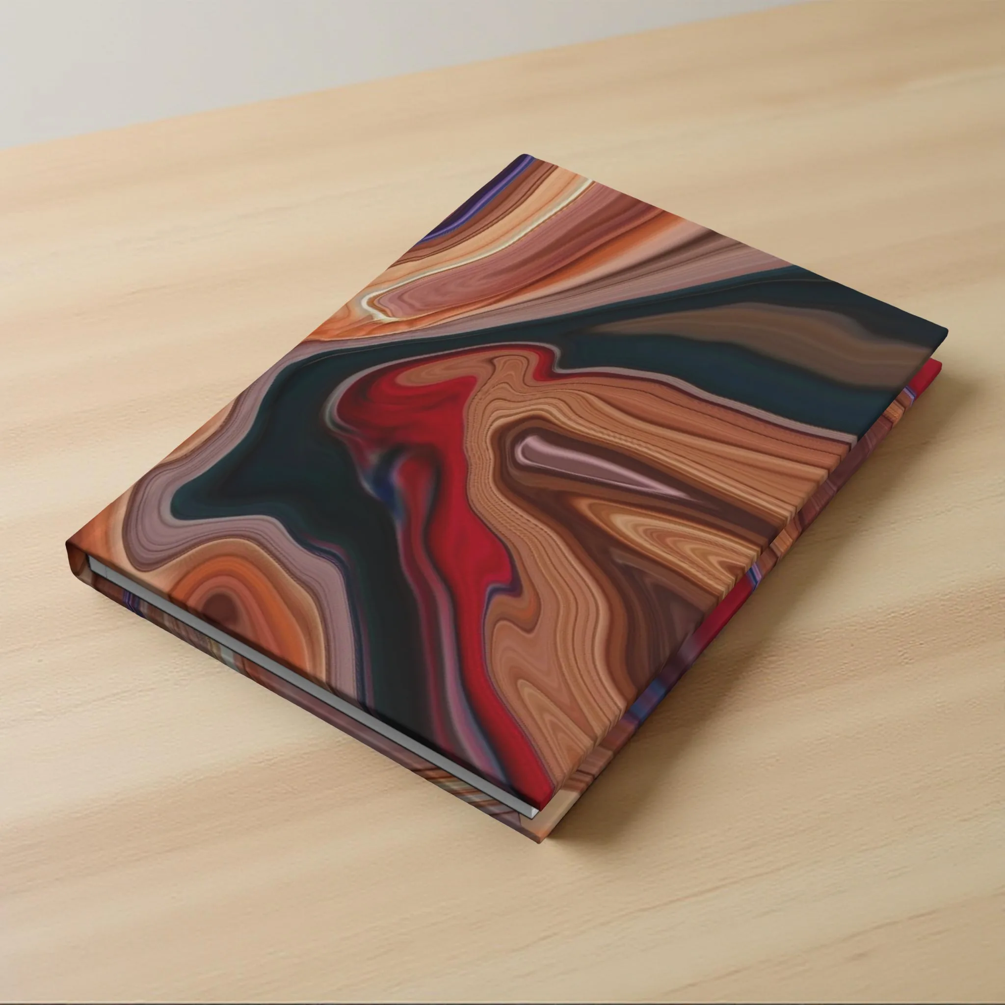 Ruled Hardcover Journal with Matte Red, Black, Desert Acrylic Cover, Fountain Pen Friendly, Gift for Writers, Note Taking or Travel Notebook - Image 10